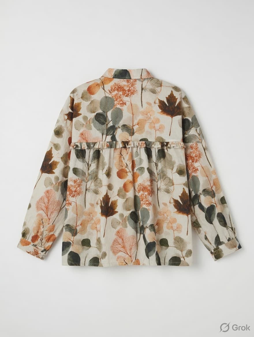 Eco Printed Ruffled Top - cloth image 2