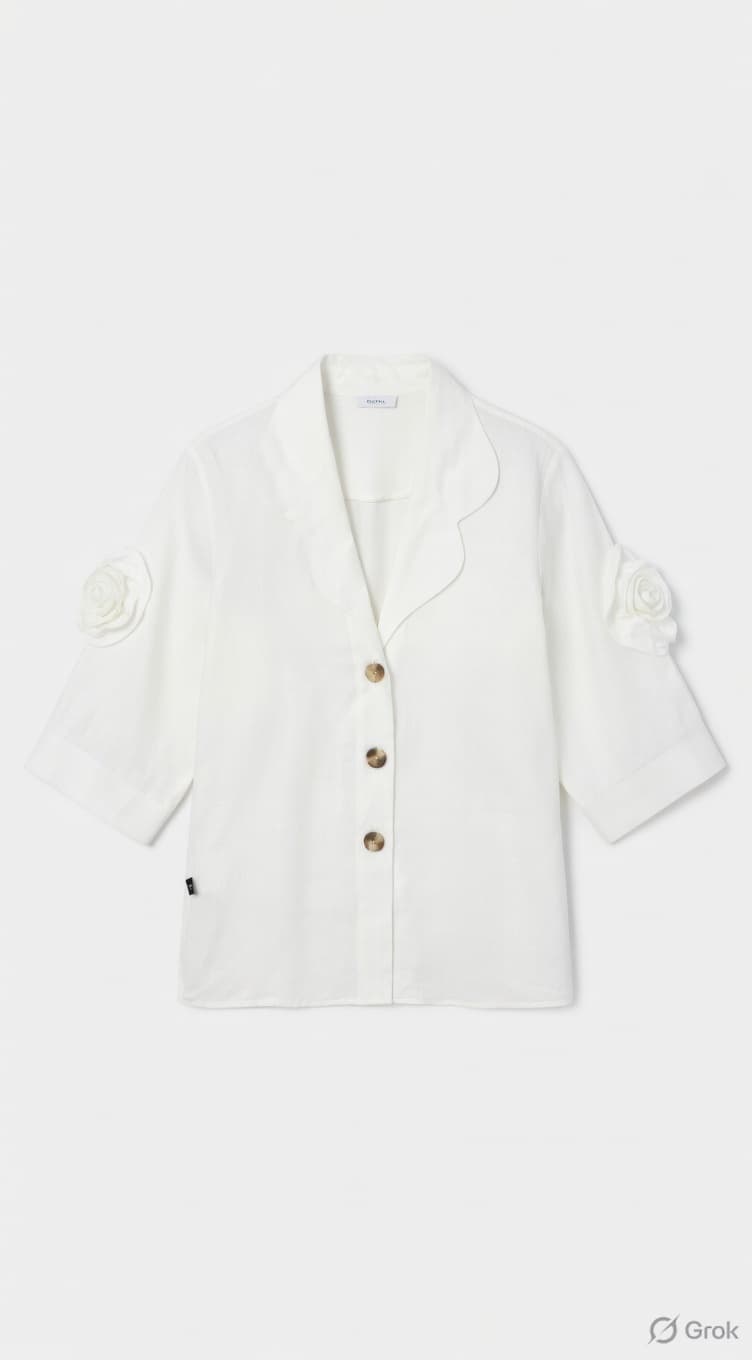 White Rose Sleeve Shirt - cloth image 1