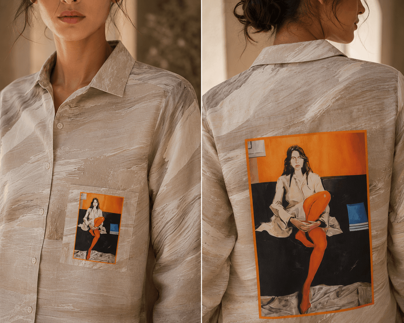 Lady Frame Printed Shirt
