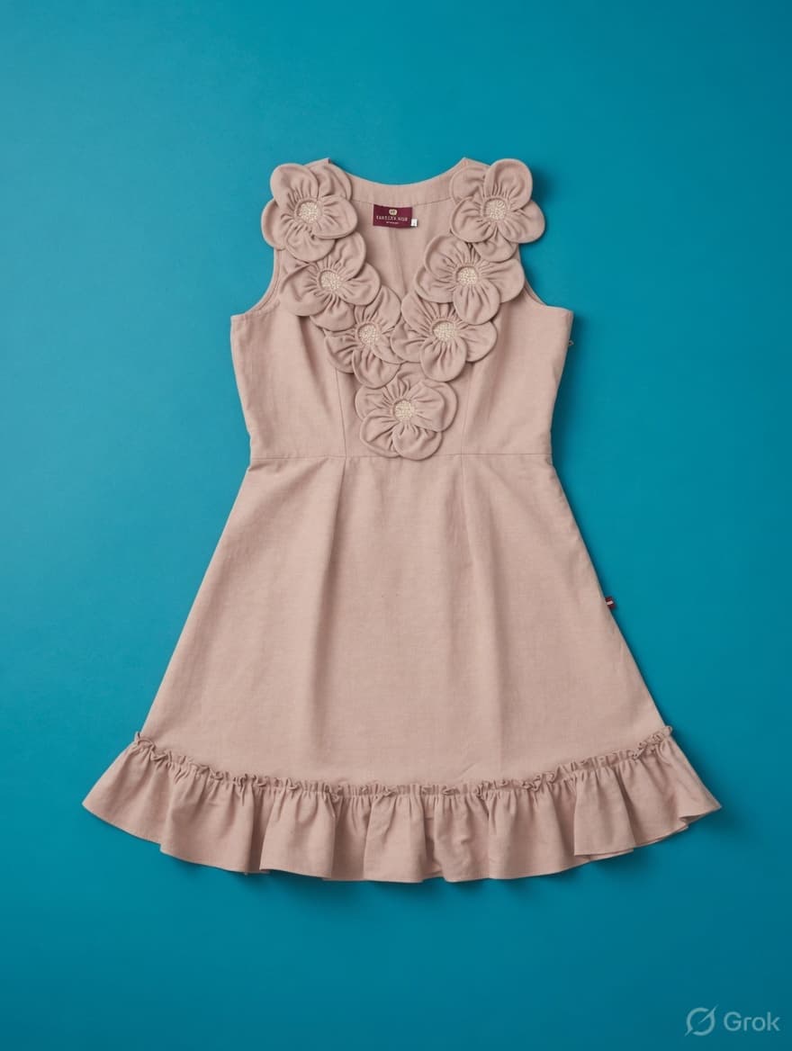 Maroon Flower Dress - cloth image 1