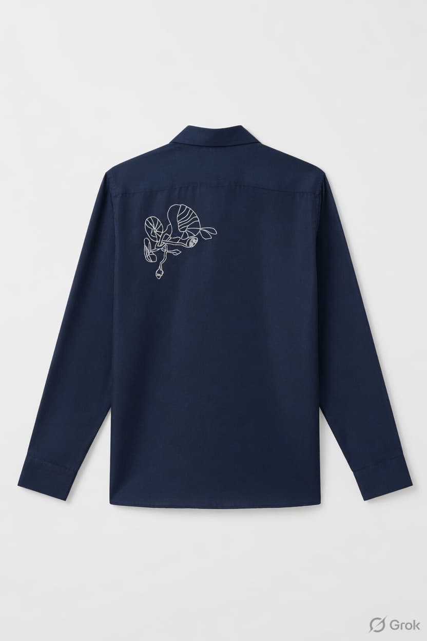 Blue Embroidered Silk Shirt - cloth image 2