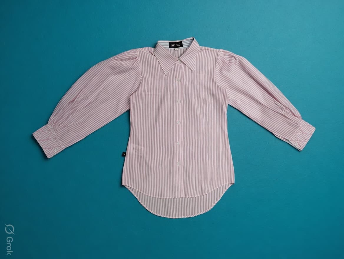 Pink Cotton Pintucks Shirt - cloth image 1