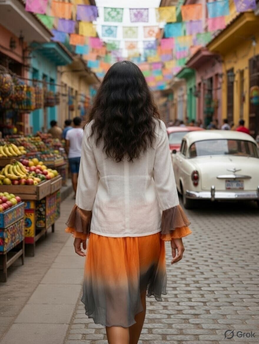 Orange Ruffled Top