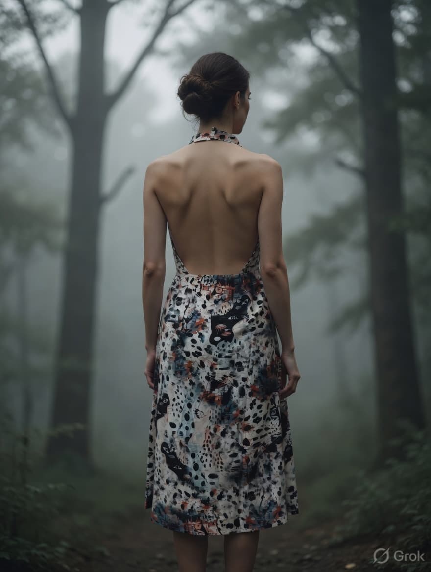 Indigo Abstract Leopard Printed Dress