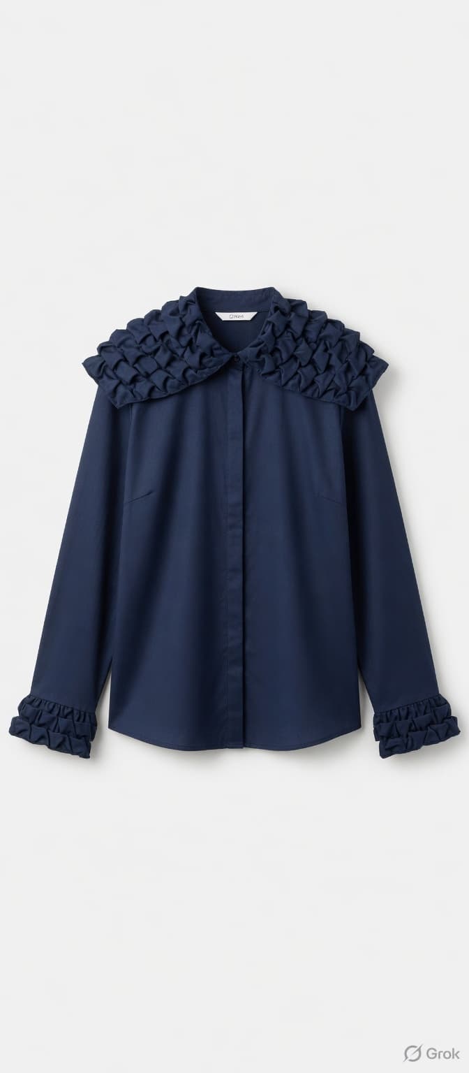 Dark Blue Smocking Shirt - cloth image 1